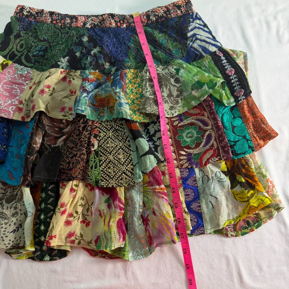 Young Threads Patchwork Boho Skirt XL Festival Hi… - image 5